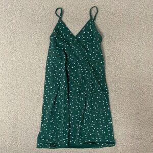 Brandy Melville Women's one size Mini Dress Green Cotton with Elastane A-Line
